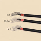 Charcoal pencil stroke samples showing Soft, Medium, and Hard grades