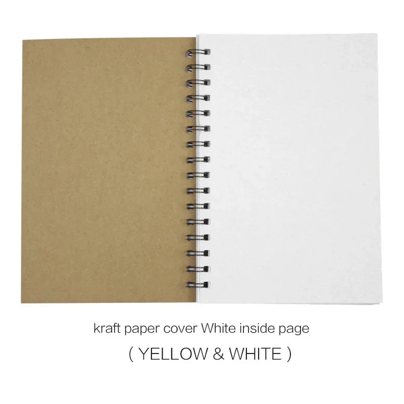 Sketchpad with kraft paper cover and white inside pages