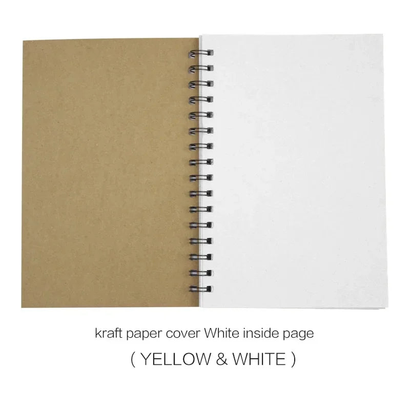 Sketchpad with kraft paper cover and white inside pages